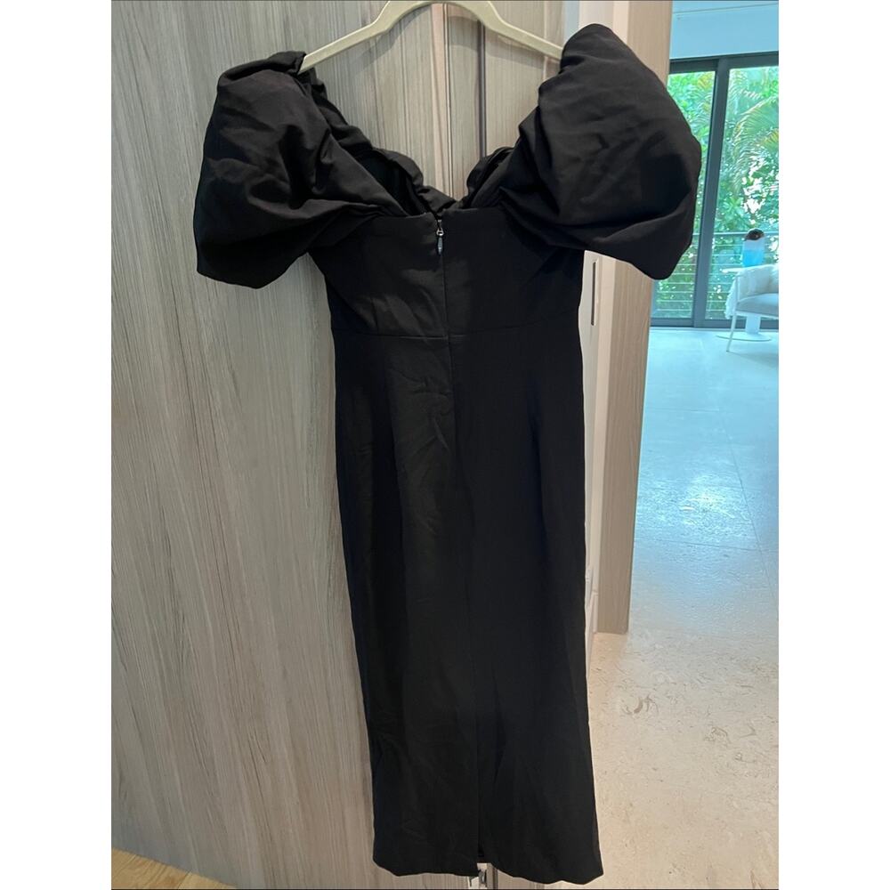 NWT REVOLVE Australia SHOWPO Lohan black midi with puff sleeves body con US 16 - Picture 11 of 11